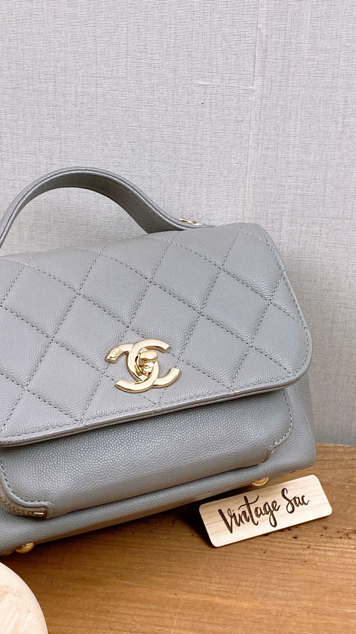 Chanel Grey Caviar Quilted Business Affiliate Flap