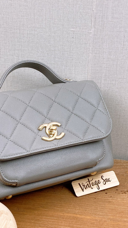 Chanel Grey Caviar Quilted Business Affiliate Flap