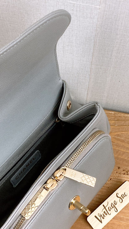 Chanel Grey Caviar Quilted Business Affiliate Flap
