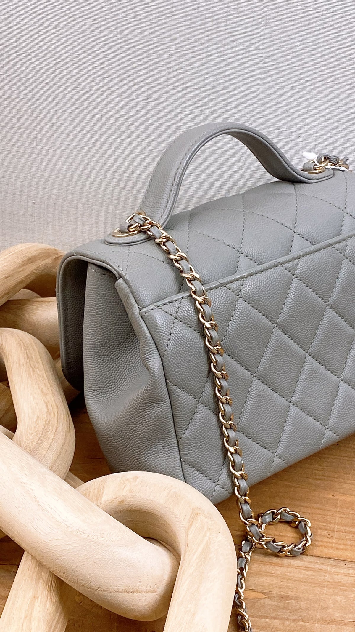 Chanel Grey Caviar Quilted Business Affiliate Flap