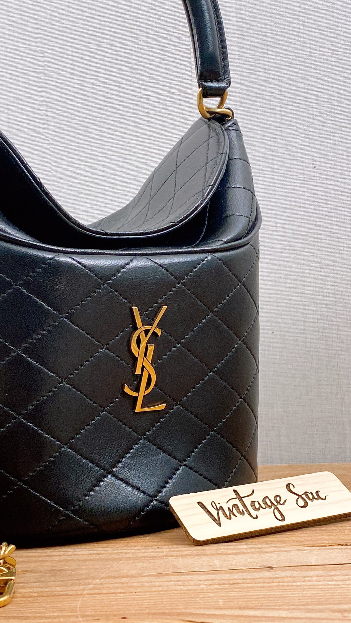 YSL Gaby Quilted Bucket Bag