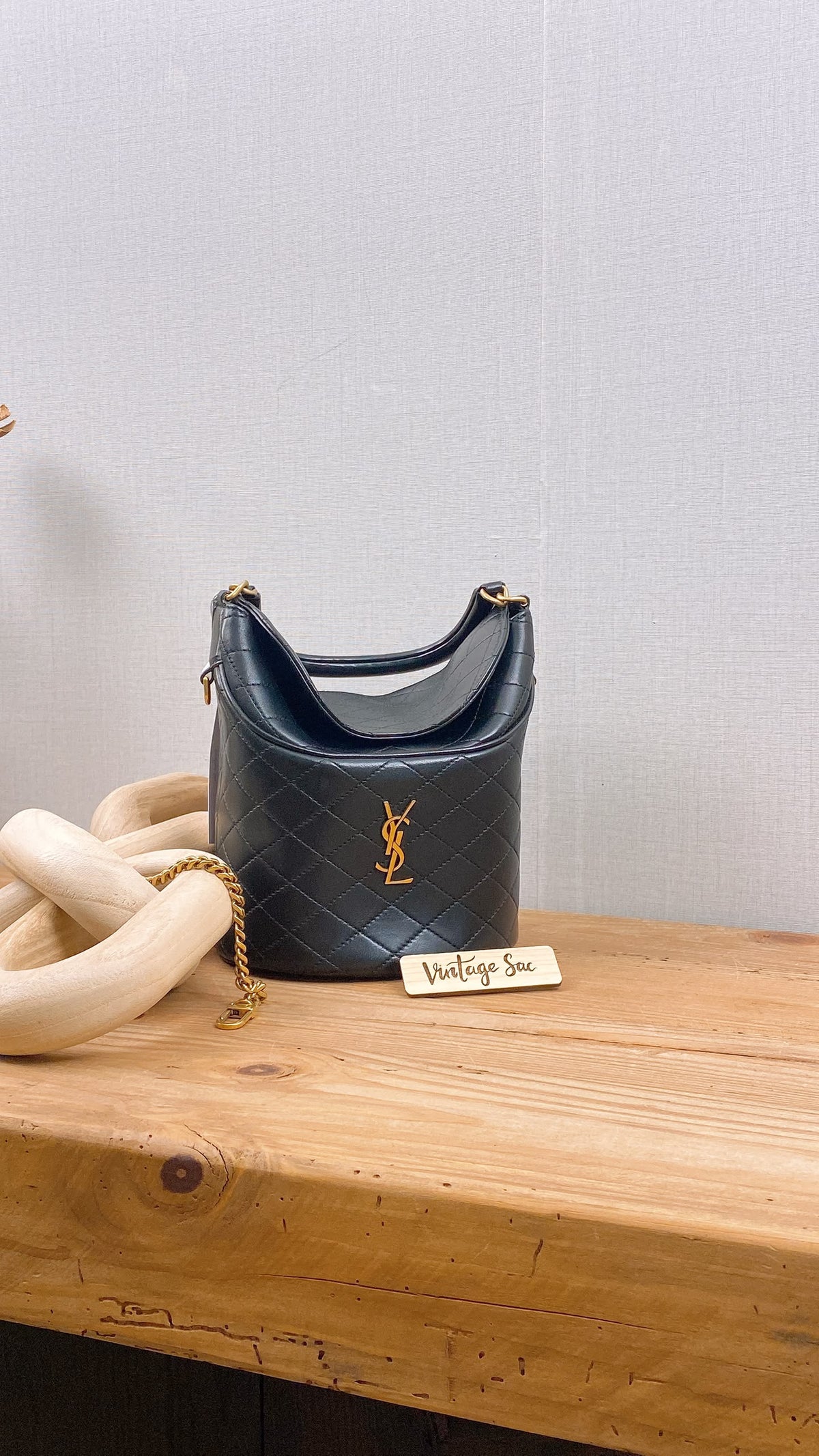 YSL Gaby Quilted Bucket Bag