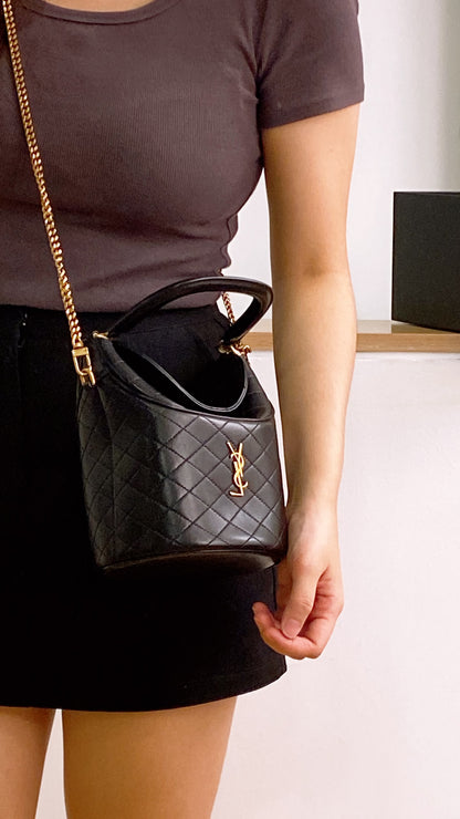 YSL Gaby Quilted Bucket Bag