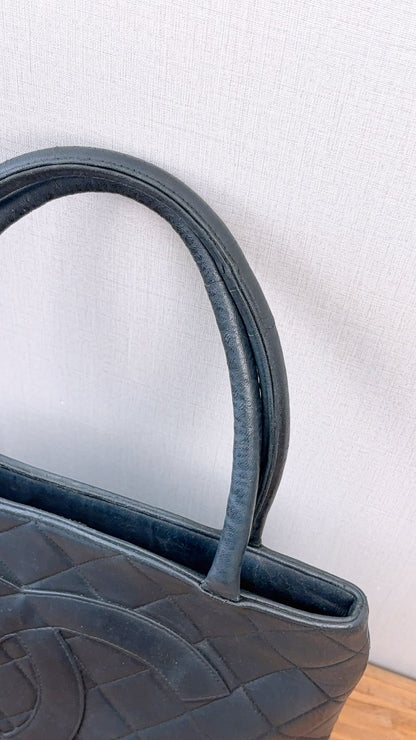 Chanel Black Lambskin Medallion Tote (GHW)