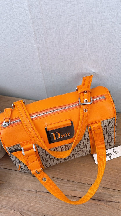Dior Orange Diorissimo Bowling Bag