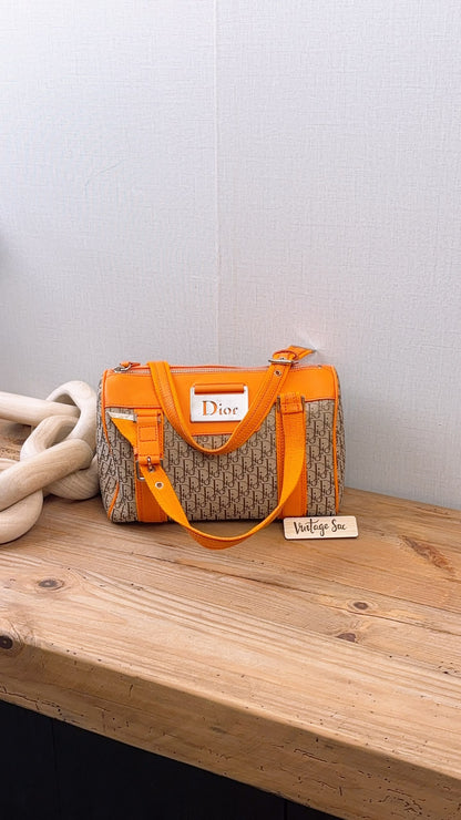 Dior Orange Diorissimo Bowling Bag