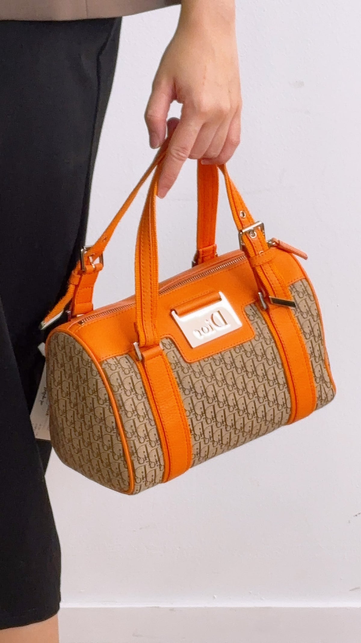 Dior Orange Diorissimo Bowling Bag