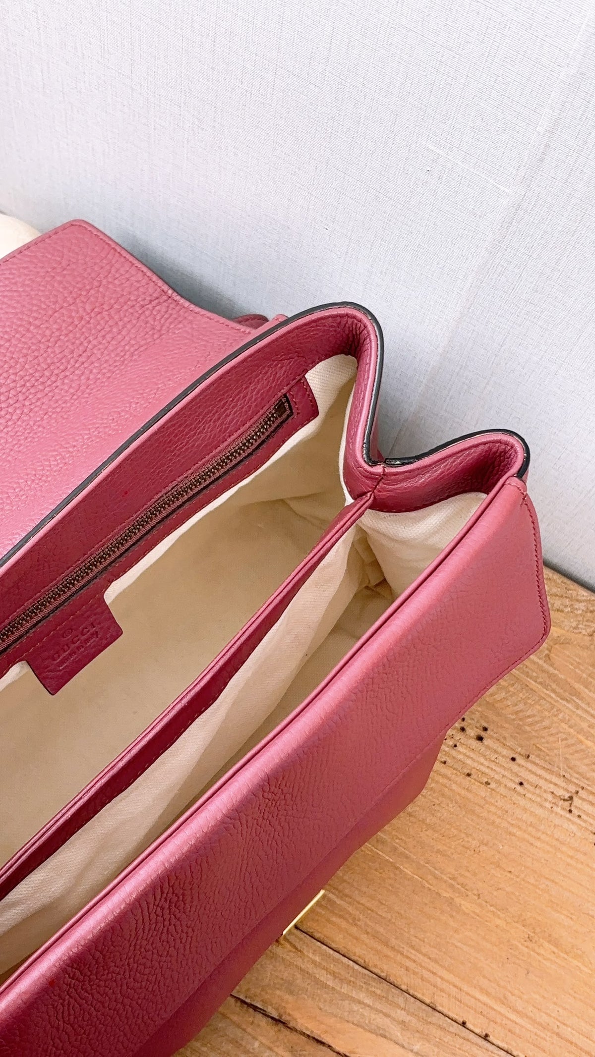 Gucci Rose Pink Pebbled Marmont Shoulder Bag (GHW)