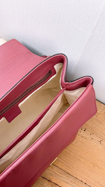 Gucci Rose Pink Pebbled Marmont Shoulder Bag (GHW)