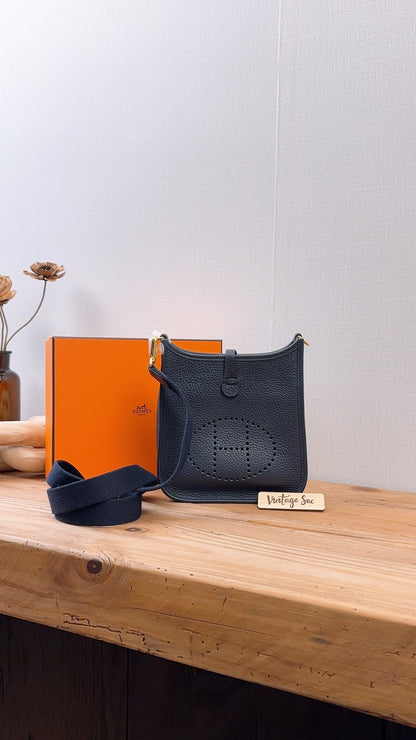 Hermes Bleu Nuit Mini Evelyne (GHW)
