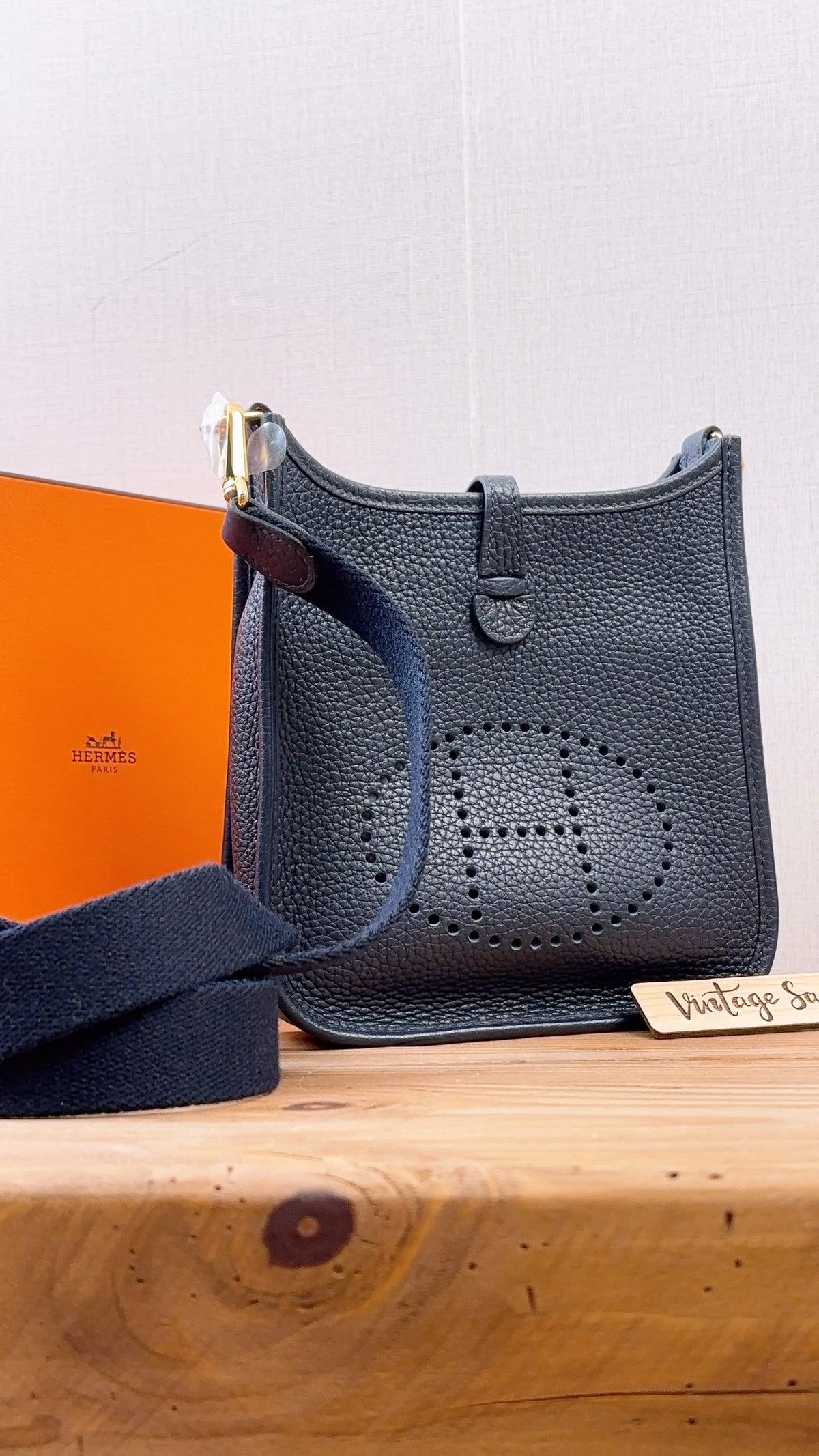 Hermes Bleu Nuit Mini Evelyne (GHW)