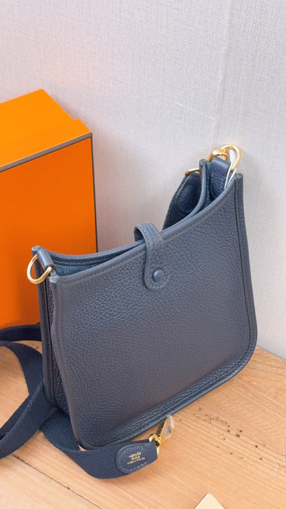 Hermes Bleu Nuit Mini Evelyne (GHW)