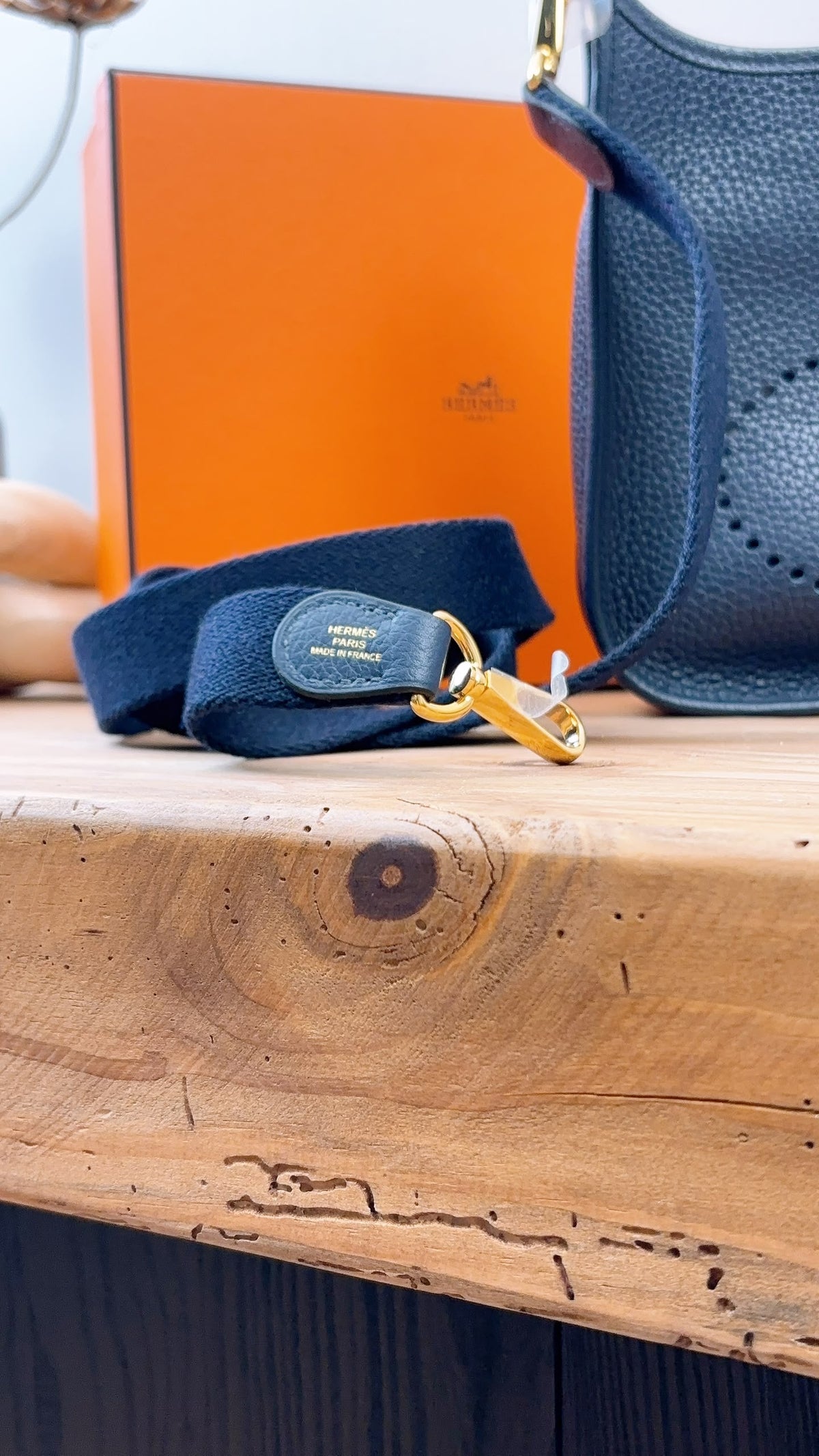 Hermes Bleu Nuit Mini Evelyne (GHW)
