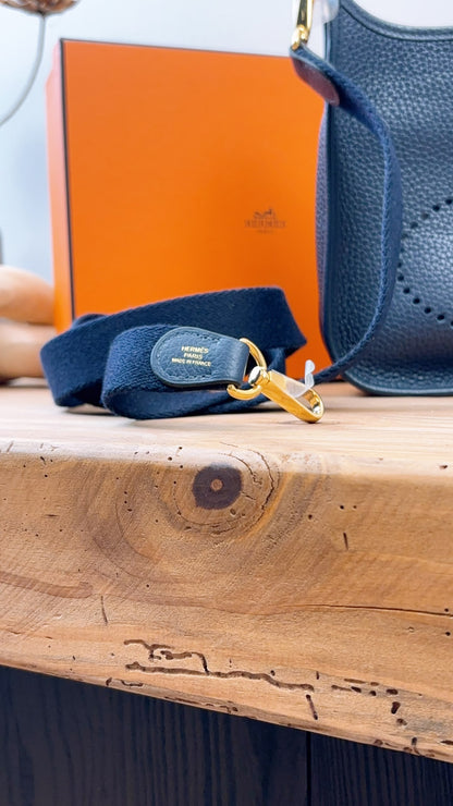 Hermes Bleu Nuit Mini Evelyne (GHW)