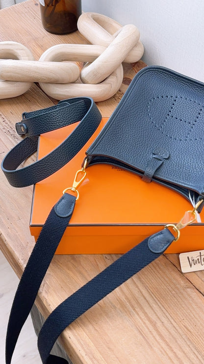 Hermes Bleu Nuit Mini Evelyne (GHW)