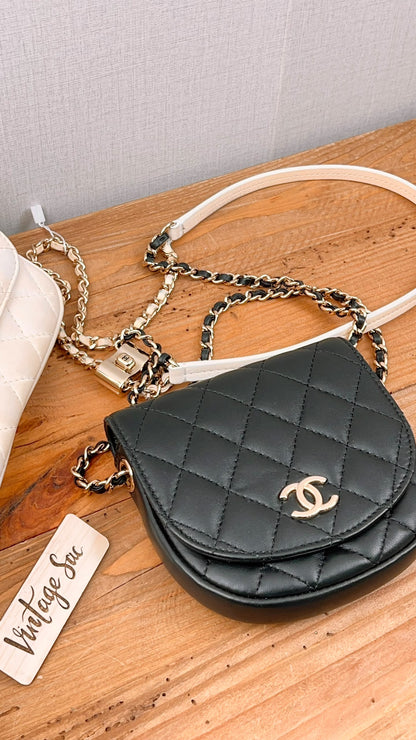 Chanel Black/White Double Side Pack Sling Bag