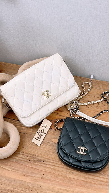 Chanel Black/White Double Side Pack Sling Bag