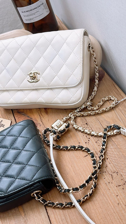 Chanel Black/White Double Side Pack Sling Bag