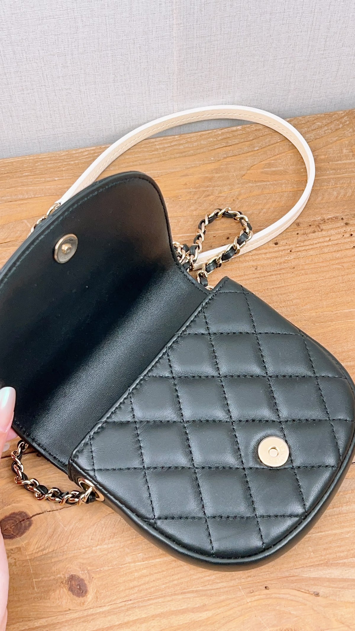 Chanel Black/White Double Side Pack Sling Bag