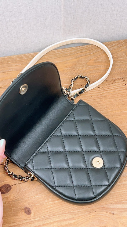 Chanel Black/White Double Side Pack Sling Bag