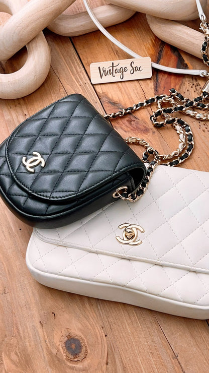 Chanel Black/White Double Side Pack Sling Bag