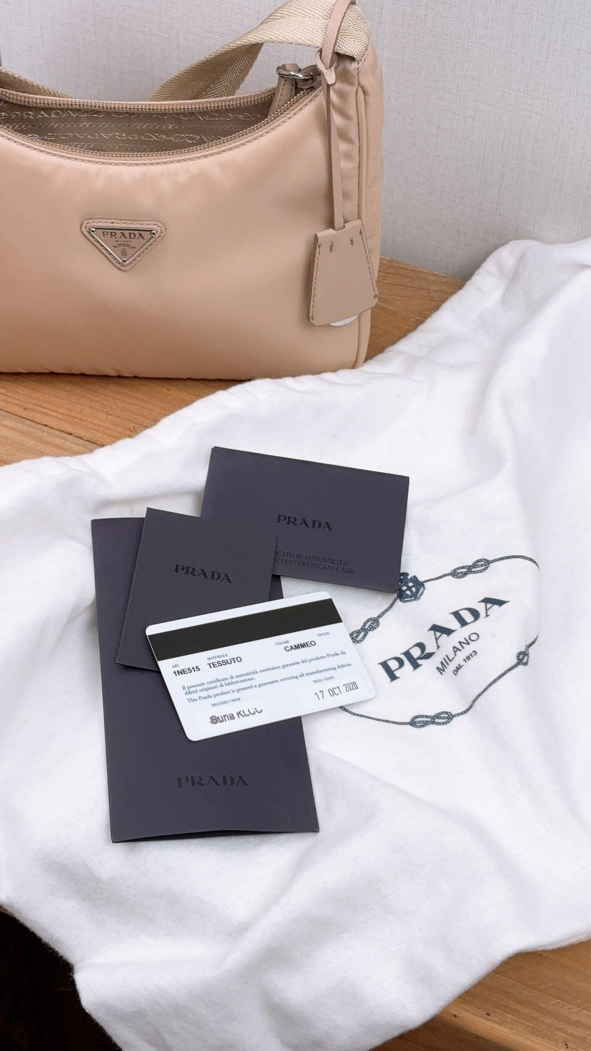 Prada Beige Tessuto Re-edition 2000 Hobo