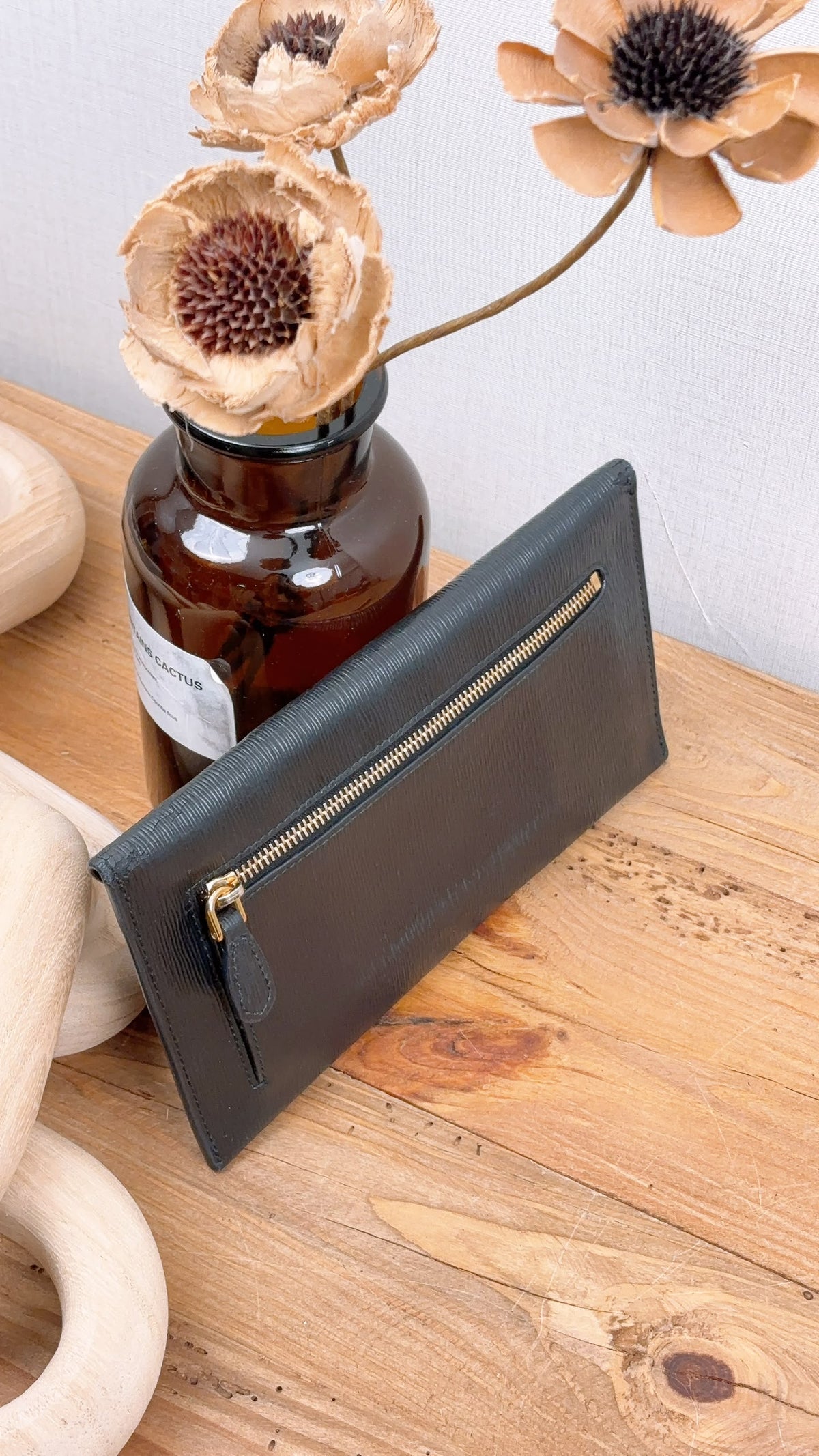 Prada Black Vitello Move Envelope Long Wallet