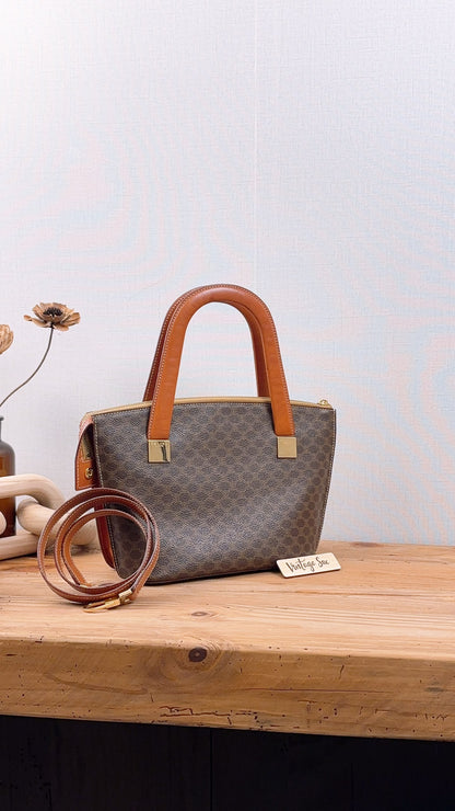 Celine Brown Macadam Handled Bag