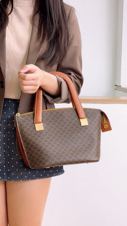 Celine Brown Macadam Handled Bag