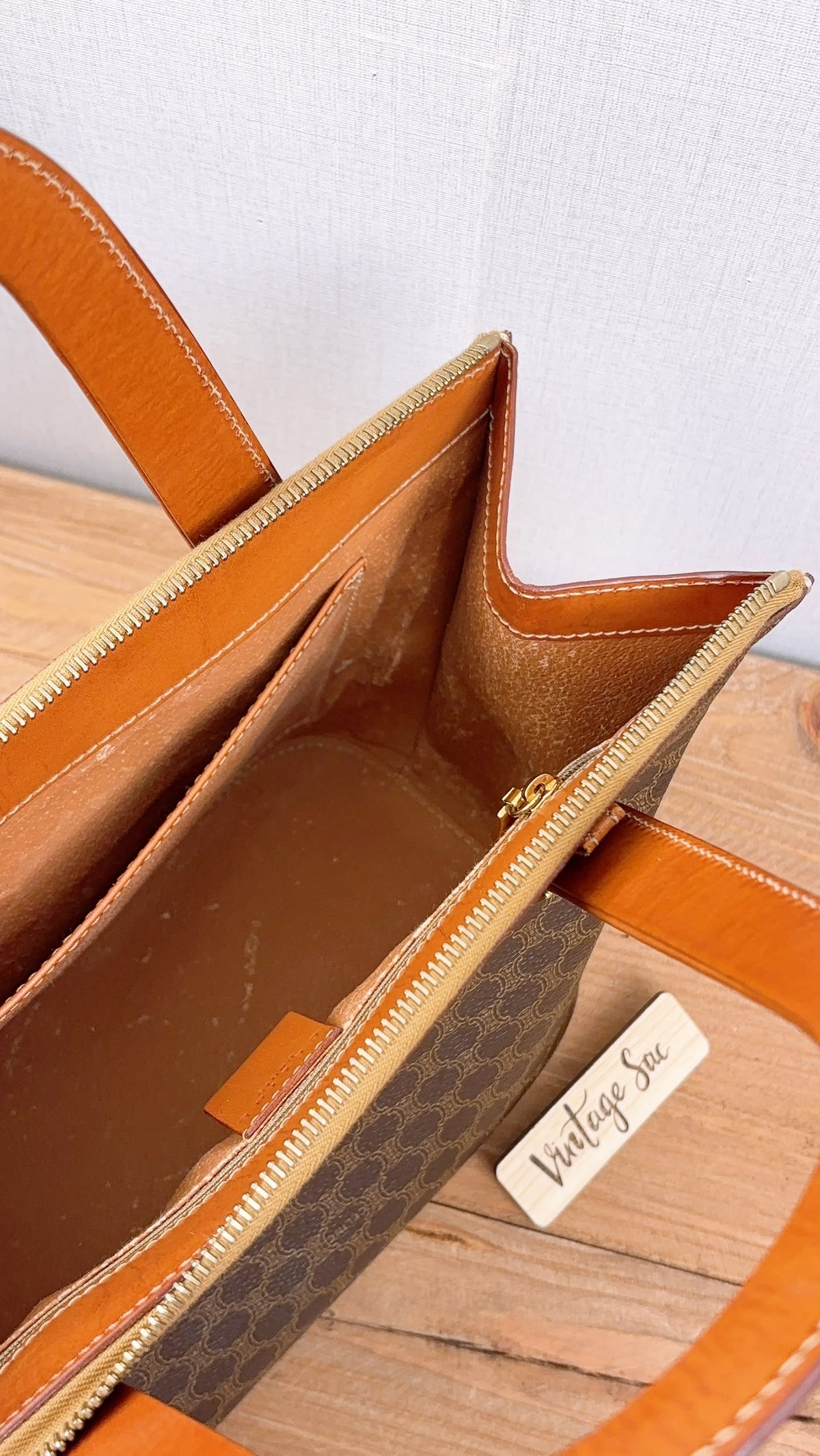 Celine Brown Macadam Handled Bag