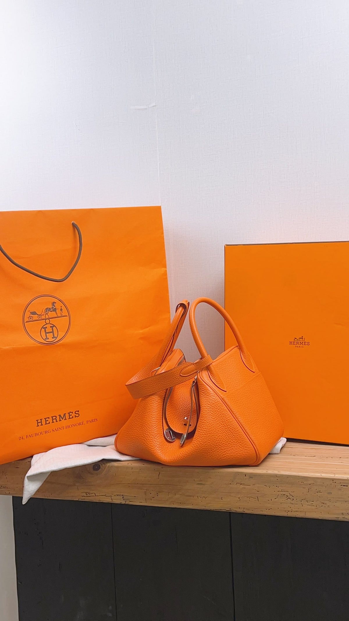 Hermes Lindy 30 Verso Orange Vermillion (PHW)