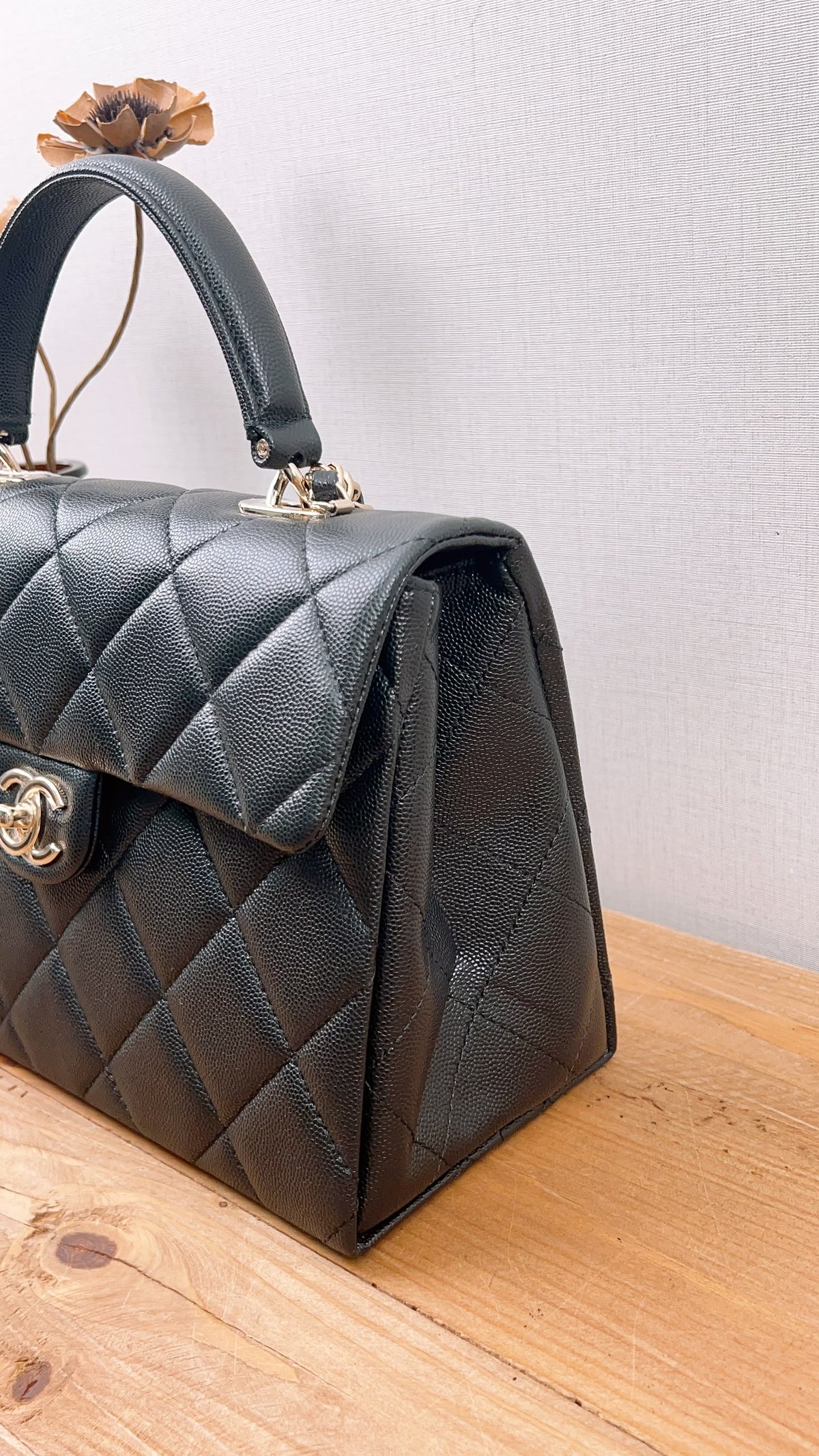 Chanel Black Caviar 24P Retrofit Medium Kelly Bag (LGHW)