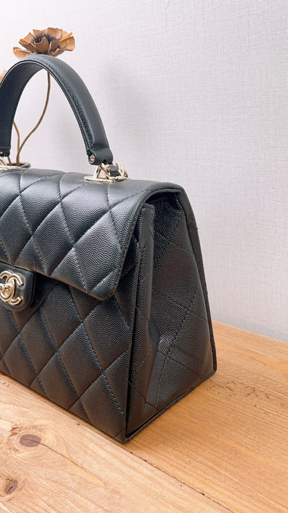 Chanel Black Caviar 24P Retrofit Medium Kelly Bag (LGHW)