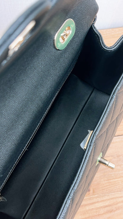 Chanel Black Caviar 24P Retrofit Medium Kelly Bag (LGHW)