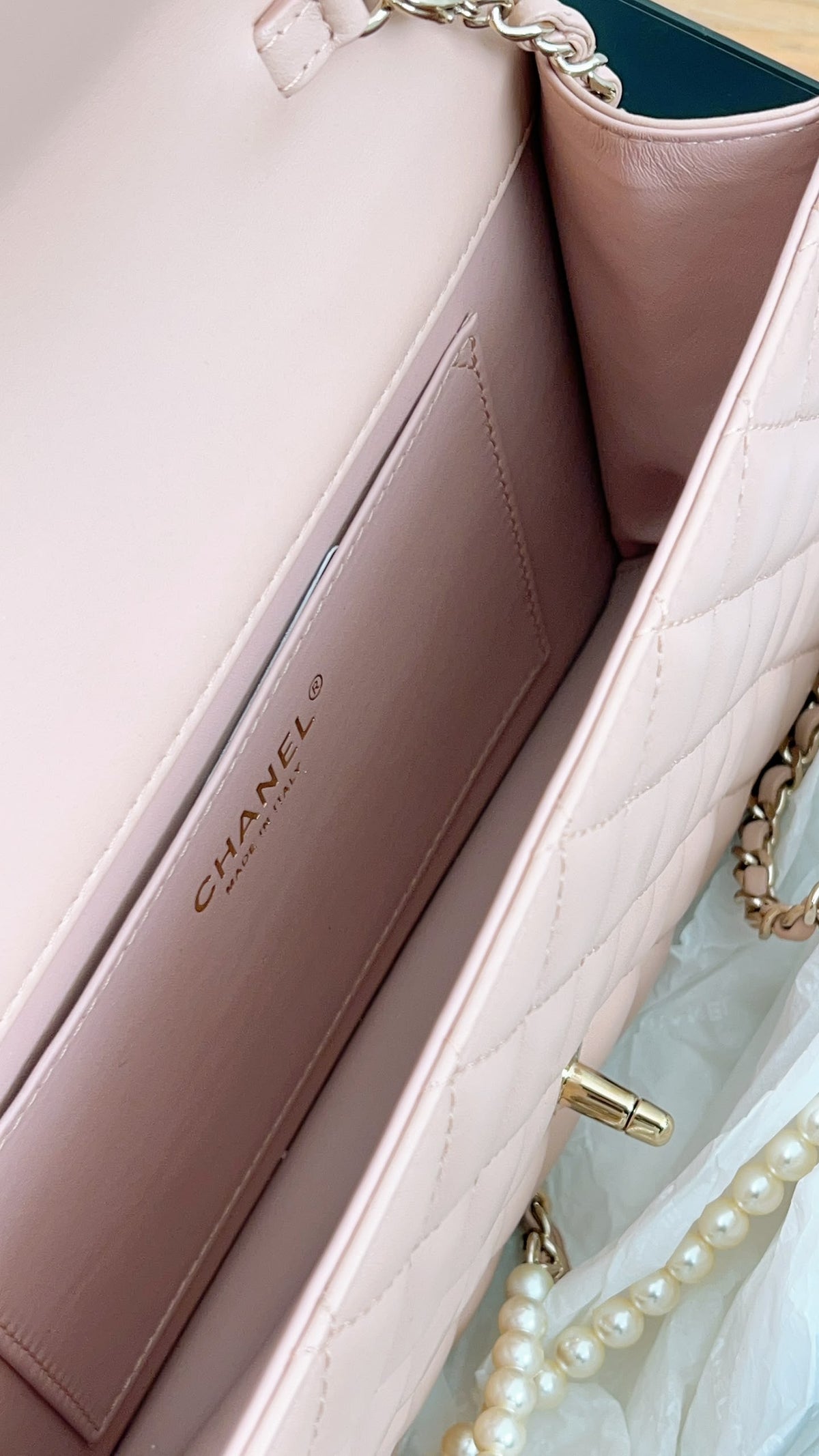 Chanel Fantasy Pearl Flap Bag Pink Shoulder Bag (GHW)