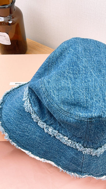 Miu Miu Blue Denim Bucket Hat
