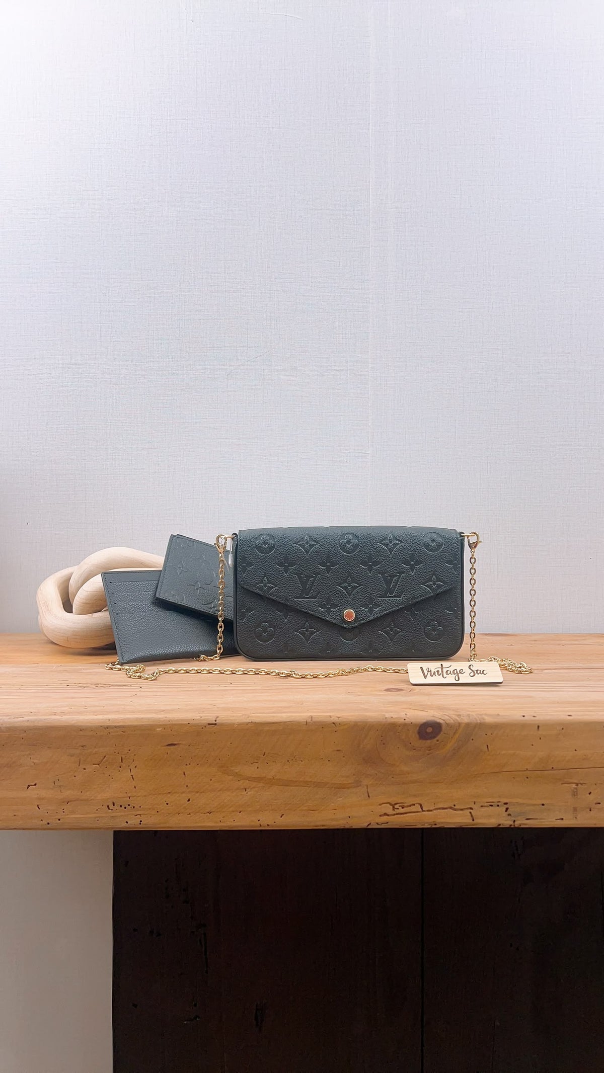 LV Black Monogram Empreinte Felicie Pochette