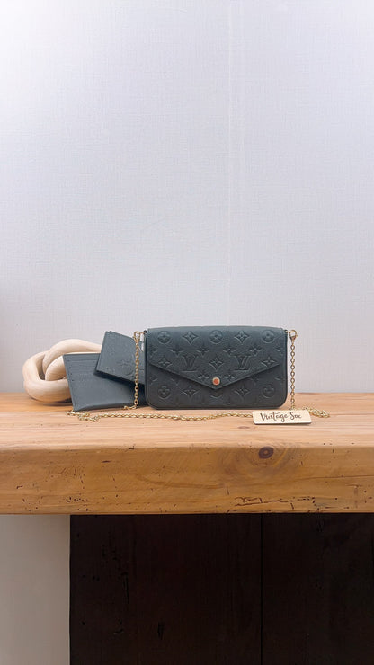 LV Black Monogram Empreinte Felicie Pochette