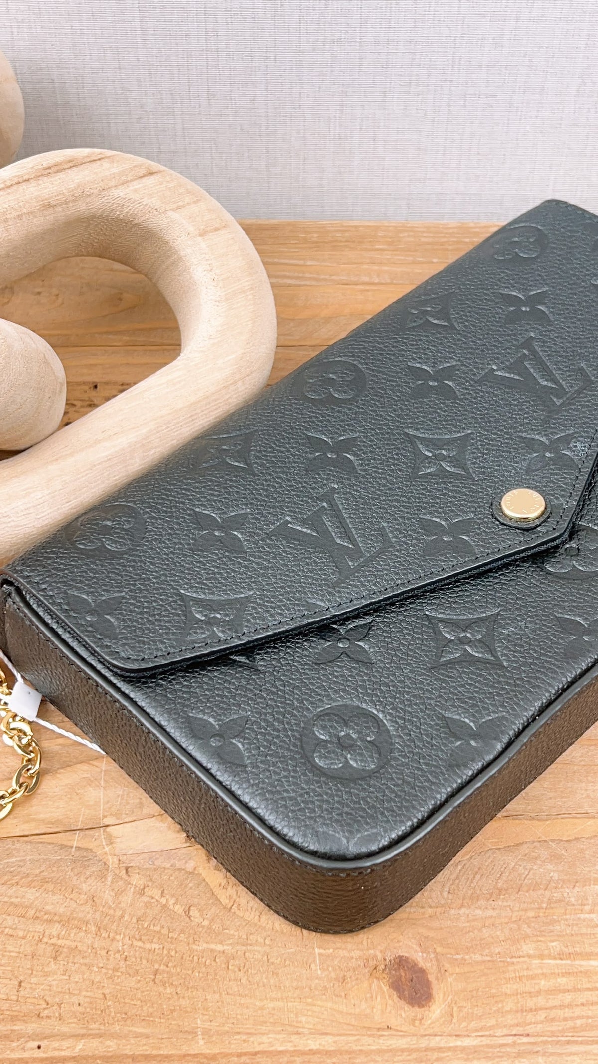 LV Black Monogram Empreinte Felicie Pochette