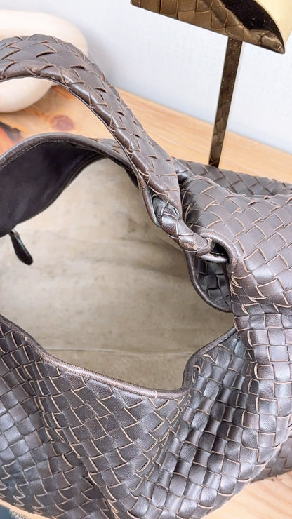 Bottega Veneta Brown Intrecciato Sloane Hobo