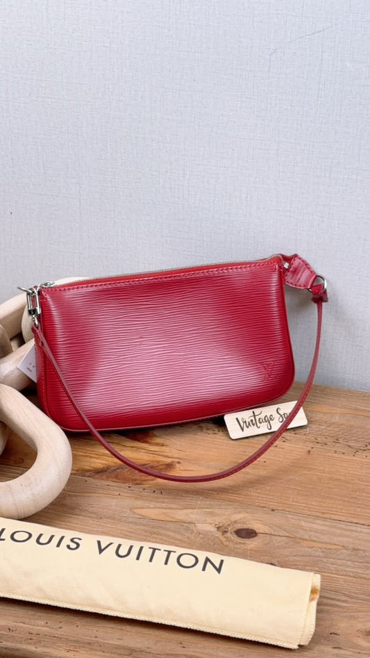 LV Red Epi Pochette Accessoires