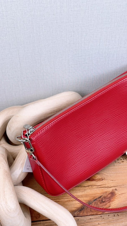 LV Red Epi Pochette Accessoires