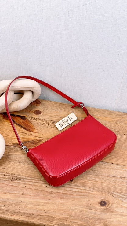 LV Red Epi Pochette Accessoires