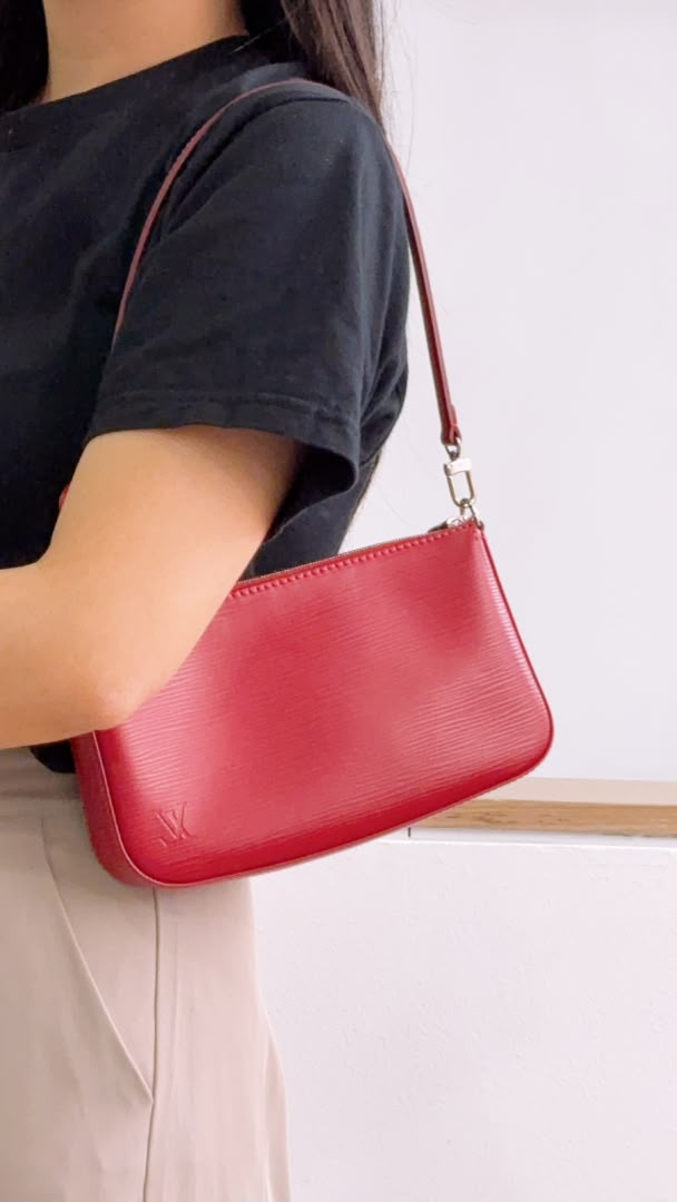 LV Red Epi Pochette Accessoires