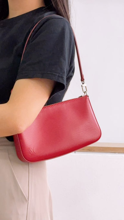 LV Red Epi Pochette Accessoires