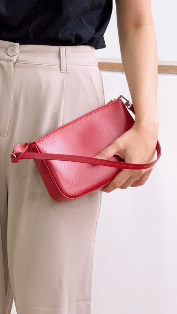 LV Red Epi Pochette Accessoires