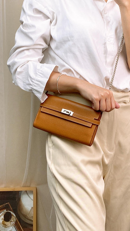 Hermes Gold Kelly Wallet Epsom (PHW)