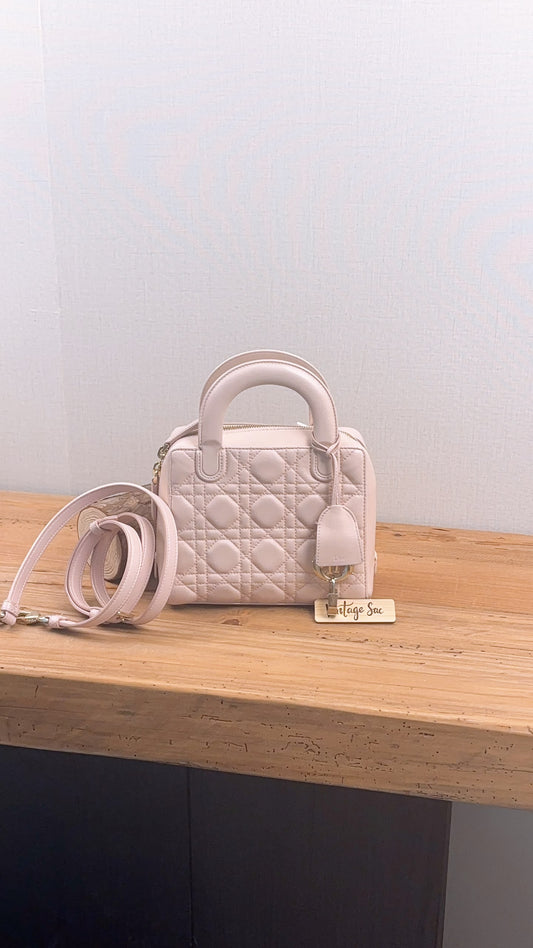 Dior Light Pink Lambskin Cannage Lily Tote (GHW)