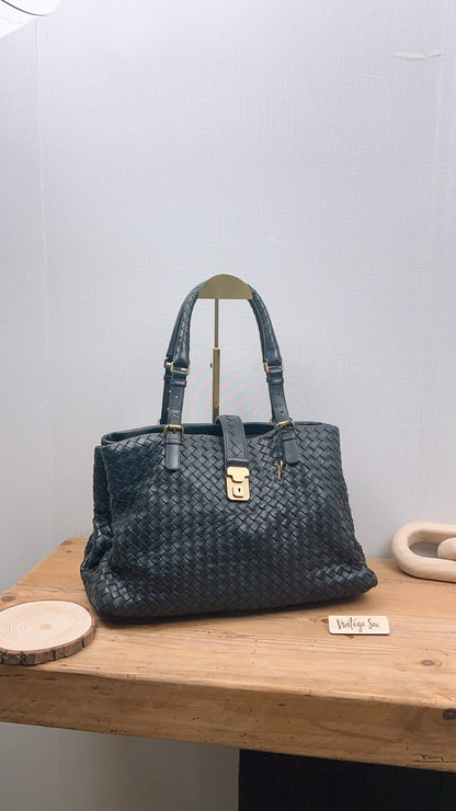 Bottega Veneta Black Medium Roma Nappa Intreciato