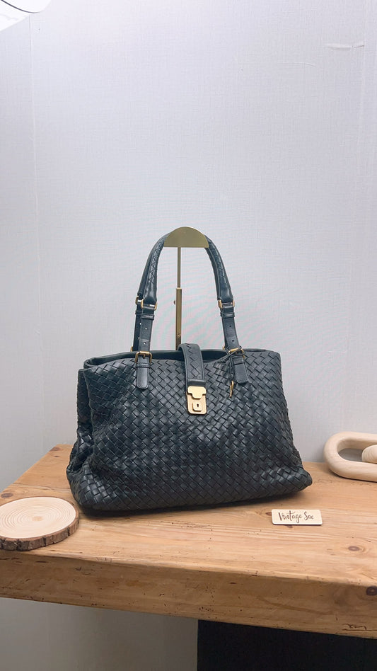 Bottega Veneta Black Medium Roma Nappa Intreciato